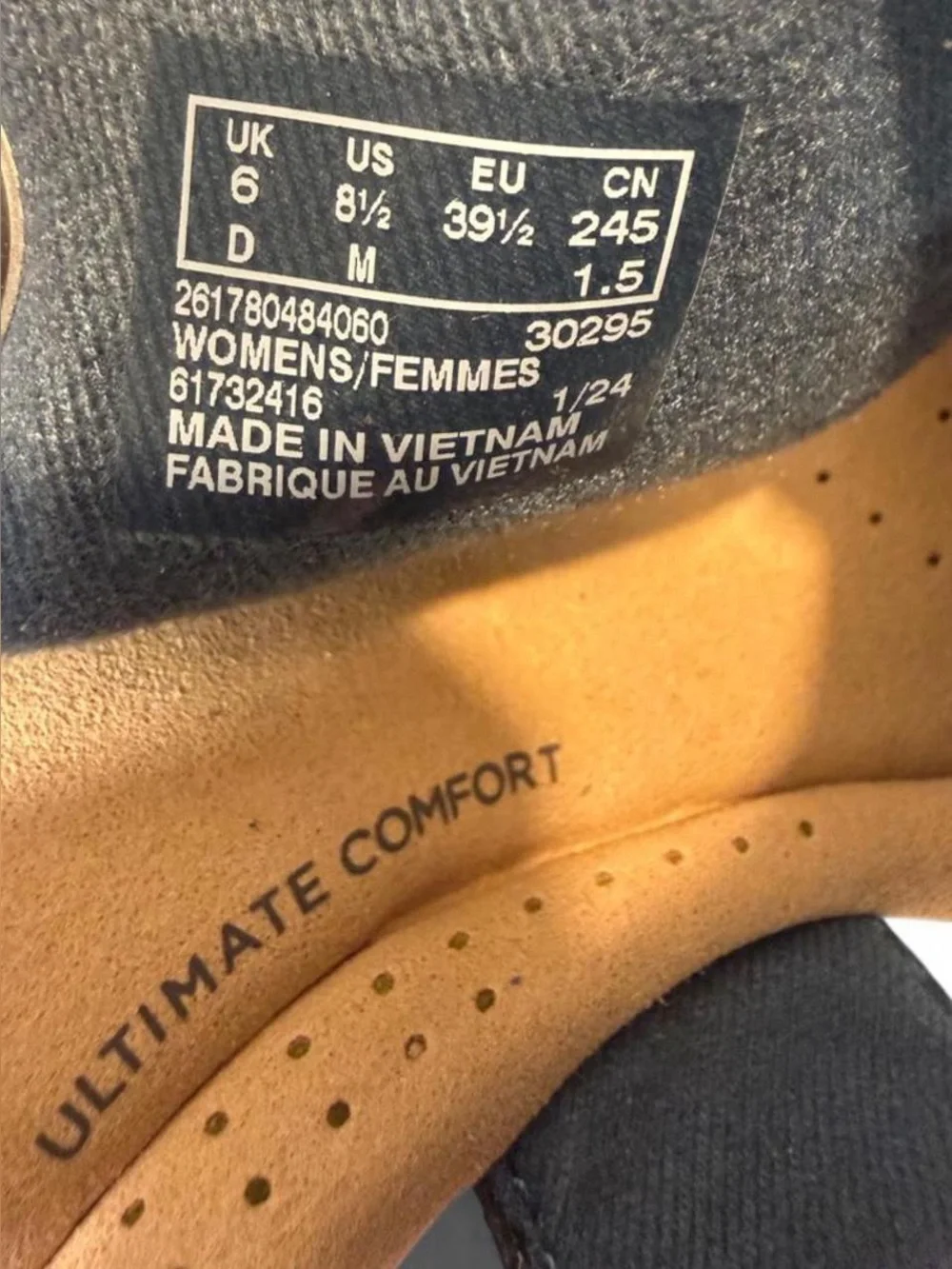 Clark’s Ultimate Comfort Giselle Dove Navy Nubuck Cork Wedge Sandals. NWOT!